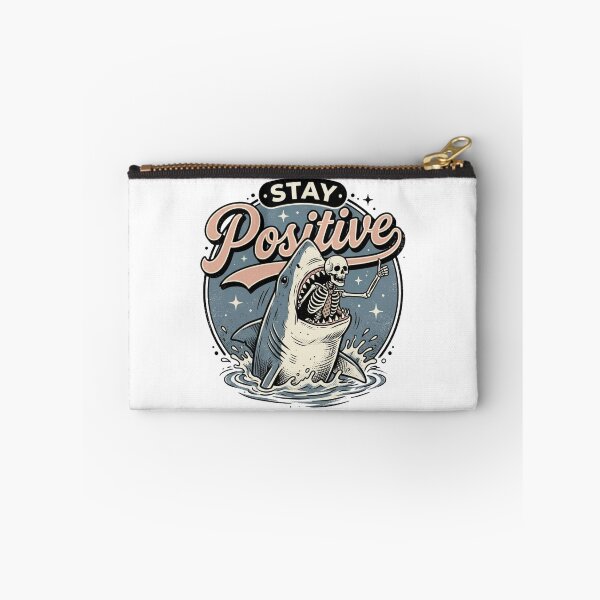 Item preview, Stay Positive Shark Skeleton Thumbs Up Funny Dark Humor Retro Tattoo Graphic designed and sold by raedattia.