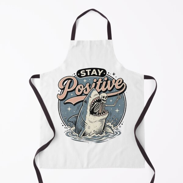 Item preview, Stay Positive Shark Skeleton Thumbs Up Funny Dark Humor Retro Tattoo Graphic designed and sold by raedattia.