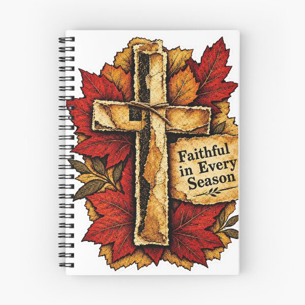 Item preview, Faithful in Every Season Autumn Cross Collage designed and sold by NuretroStudio.