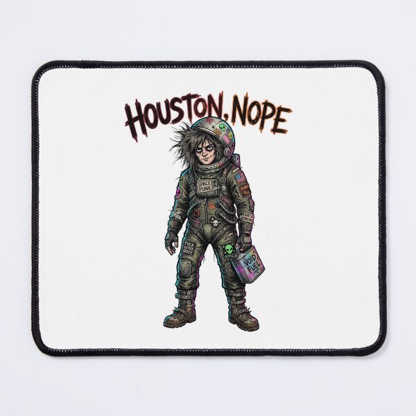 Item preview, Houston, Nope - Space Punk Astronaut with Void Fuel & Rebel Patches Art designed and sold by StickVerse by Owais.