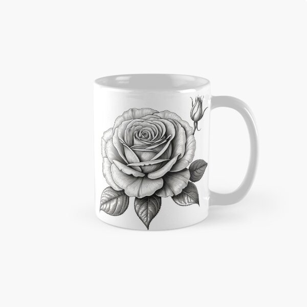 Item preview, Graceful Rose Illustration in Elegant Monochrome Botanical Style. designed and sold by MissYouONLY.