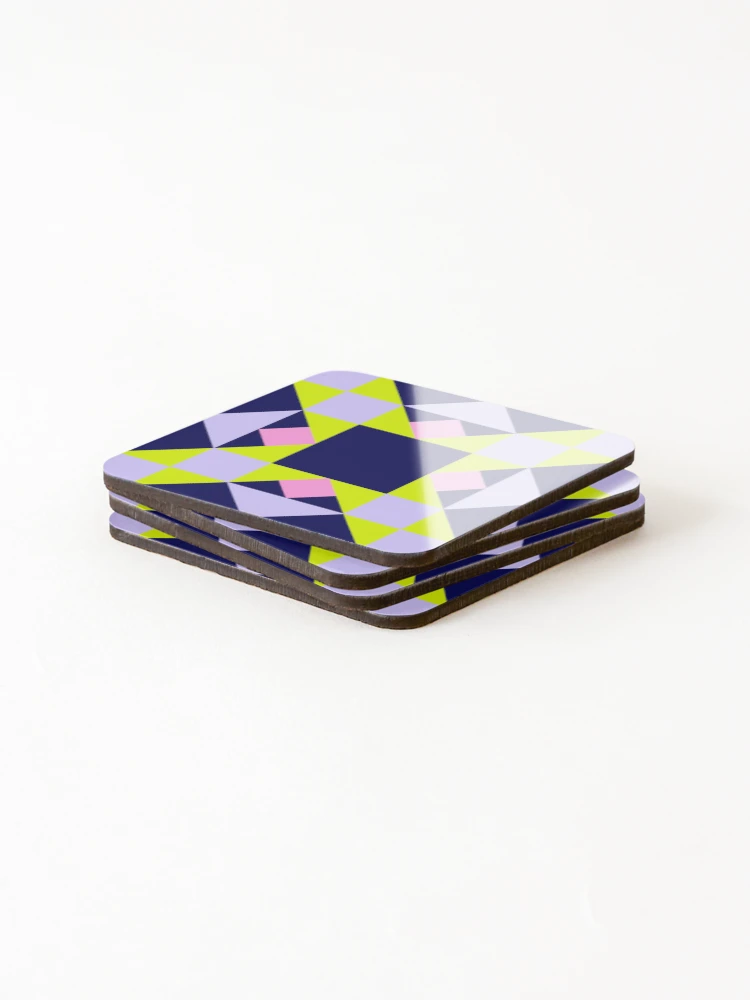 Thumbnail 4 of 5, Coasters (Set of 4), Pastel Quilt Patchwork Seamless Pattern designed and sold by RACDesignStudio.