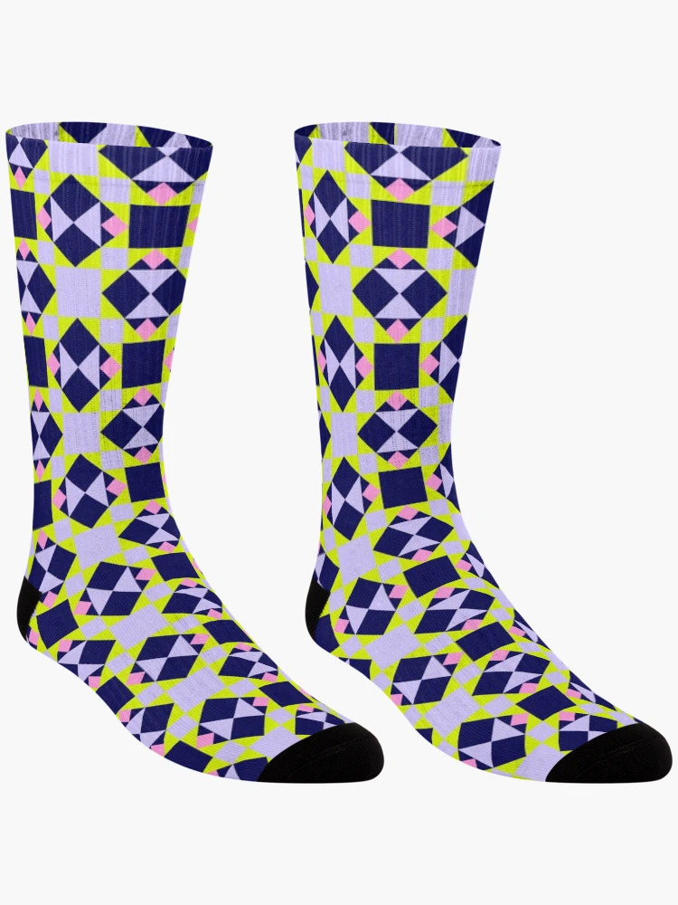 Thumbnail 3 of 5, Socks, Pastel Quilt Patchwork Seamless Pattern designed and sold by RACDesignStudio.