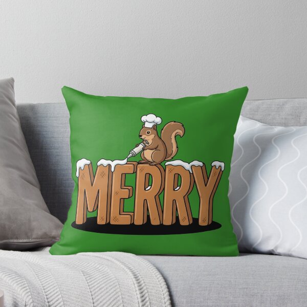 Item preview, Baker Squirrel Decorating Merry Gingerbread Christmas Pastry Chef Holiday Pop Art designed and sold by Rare By Hero.