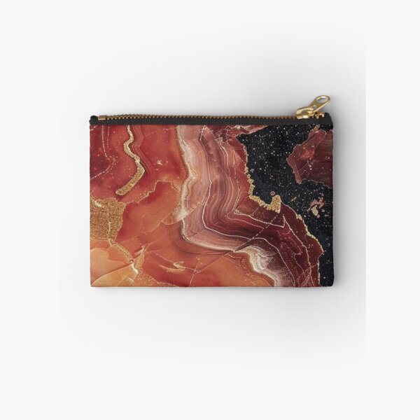Item preview, Red Terracotta Agate Marble with Gold Glitter Veins — Luxury Geode Texture Art designed and sold by LYAN-STORE.