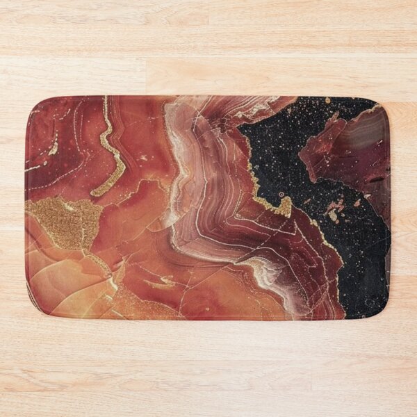 Item preview, Red Terracotta Agate Marble with Gold Glitter Veins — Luxury Geode Texture Art designed and sold by LYAN-STORE.
