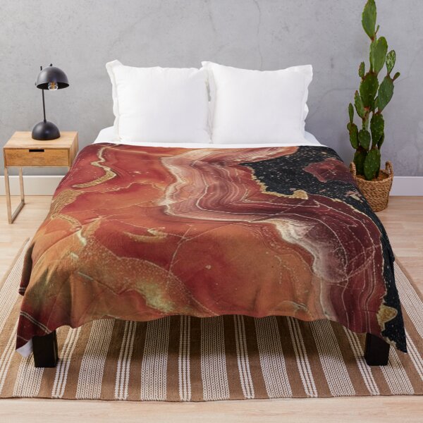 Item preview, Red Terracotta Agate Marble with Gold Glitter Veins — Luxury Geode Texture Art designed and sold by LYAN-STORE.