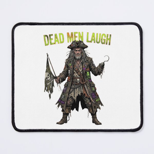 Item preview, Dead Men Laugh - Punk Pirate Captain with Hook & Jolly Roger Flag Art designed and sold by StickVerse by Owais.