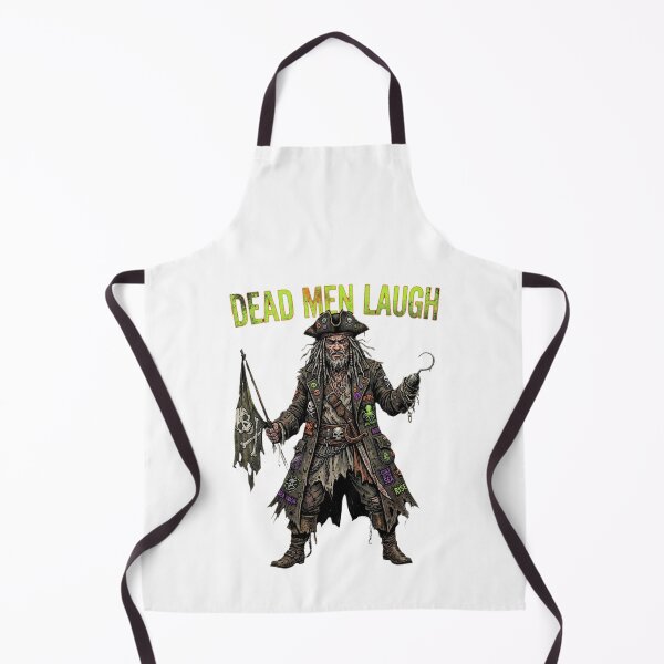 Item preview, Dead Men Laugh - Punk Pirate Captain with Hook & Jolly Roger Flag Art designed and sold by StickVerse by Owais.