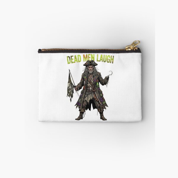 Item preview, Dead Men Laugh - Punk Pirate Captain with Hook & Jolly Roger Flag Art designed and sold by StickVerse by Owais.