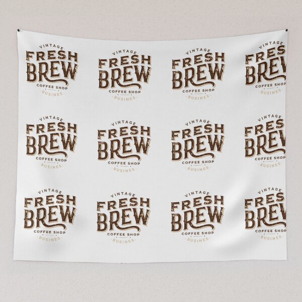 Item preview, Vintage Fresh Brew Coffee Shop Typography Design designed and sold by Azmatdesigner.