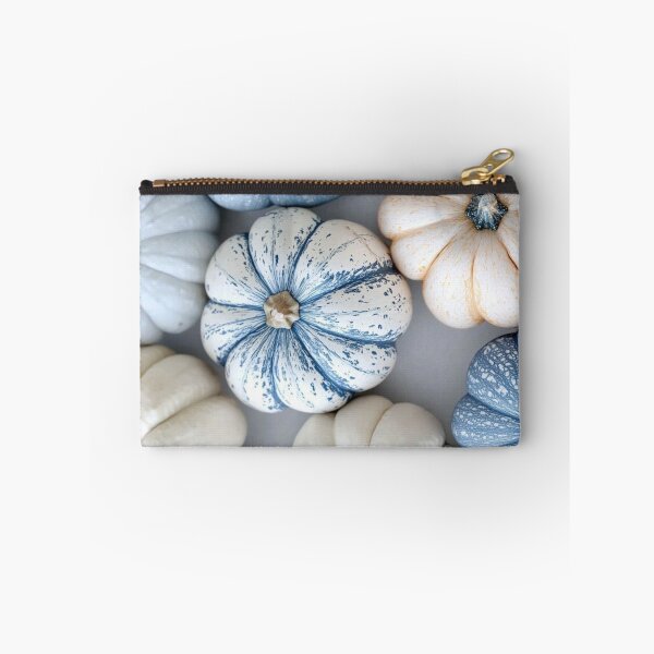 Item preview, Cozy Blue and White Heirloom Pumpkins — Modern Coastal Autumn Photography designed and sold by LYAN-STORE.