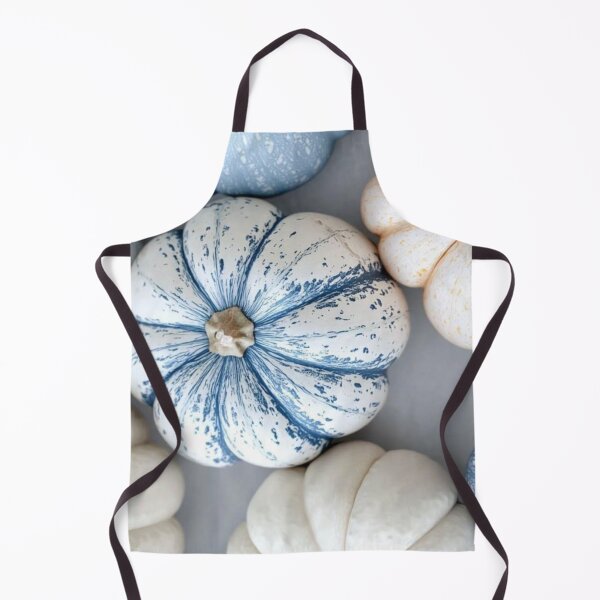 Item preview, Cozy Blue and White Heirloom Pumpkins — Modern Coastal Autumn Photography designed and sold by LYAN-STORE.