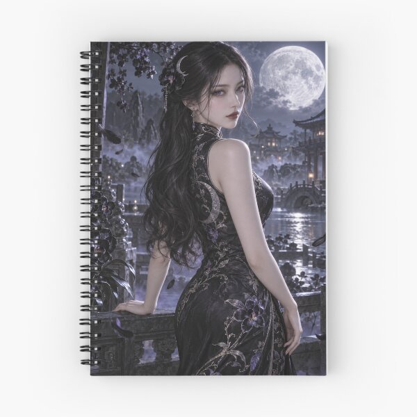 Item preview, Obsidian Moon – Black Cheongsam Enchantress designed and sold by SEIMEI2025.
