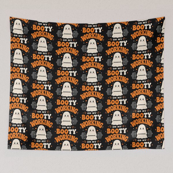 Item preview, Funny Halloween Cute Kawaii Ghost Workout Gym Fitness Pun designed and sold by OddityVault.