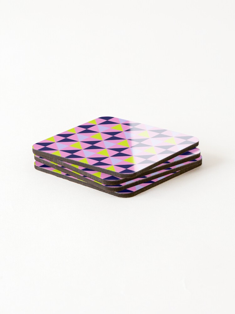 Thumbnail 4 of 5, Coasters (Set of 4), Pastel Triangle Patchwork Quilt designed and sold by RACDesignStudio.