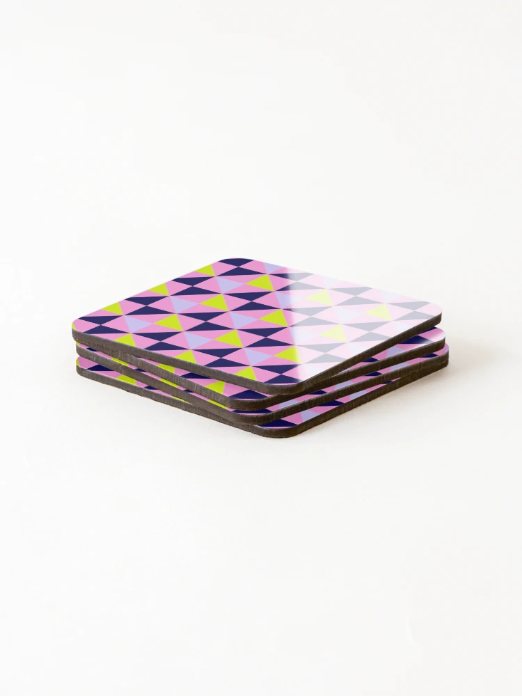 Thumbnail 4 of 5, Coasters (Set of 4), Pastel Triangle Patchwork Quilt designed and sold by RACDesignStudio.
