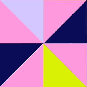 Artwork thumbnail, Pastel Triangle Patchwork Quilt by RACDesignStudio