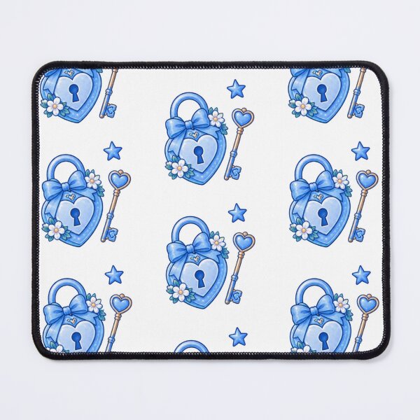 Item preview, Cute Blue Heart Lock and Magic Key designed and sold by Kiralemon.
