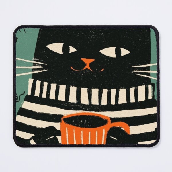 Item preview, Caffeinated Cat Chaos: The Stripe‑Sweater Brewlord Running Full Alert‑Mode designed and sold by Print Fiction.