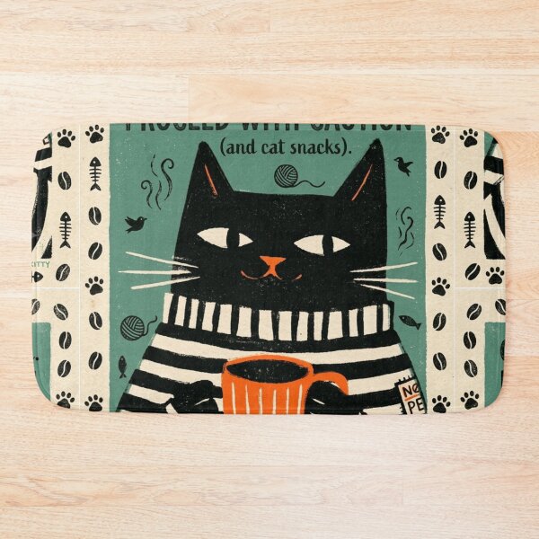 Item preview, Caffeinated Cat Chaos: The Stripe‑Sweater Brewlord Running Full Alert‑Mode designed and sold by Print Fiction.