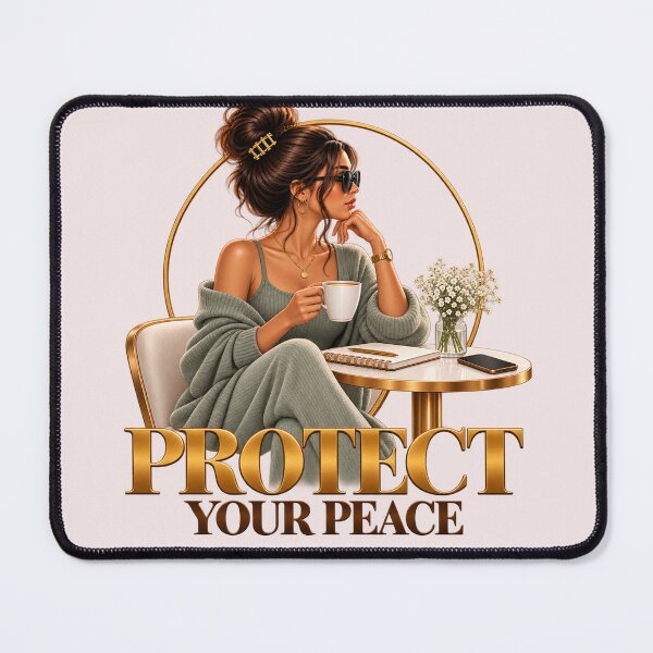 Item preview, Protect your peace - Chic Coziness & Self Care Girl designed and sold by ElleMind.