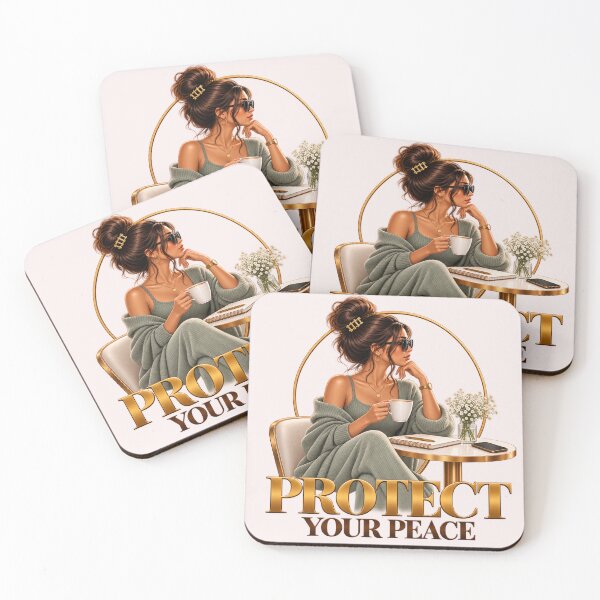 Item preview, Protect your peace - Chic Coziness & Self Care Girl designed and sold by ElleMind.