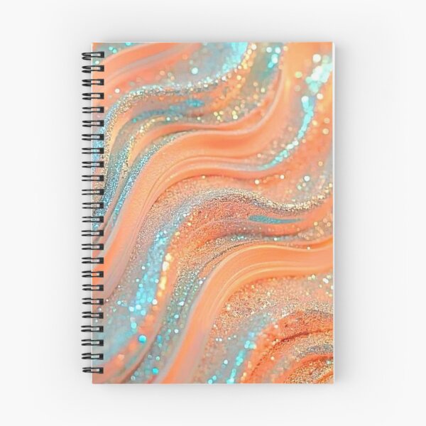 Item preview, Pastel Peach and Turquoise Sparkle Waves — Glam Glitter Wave Texture Art designed and sold by LYAN-STORE.