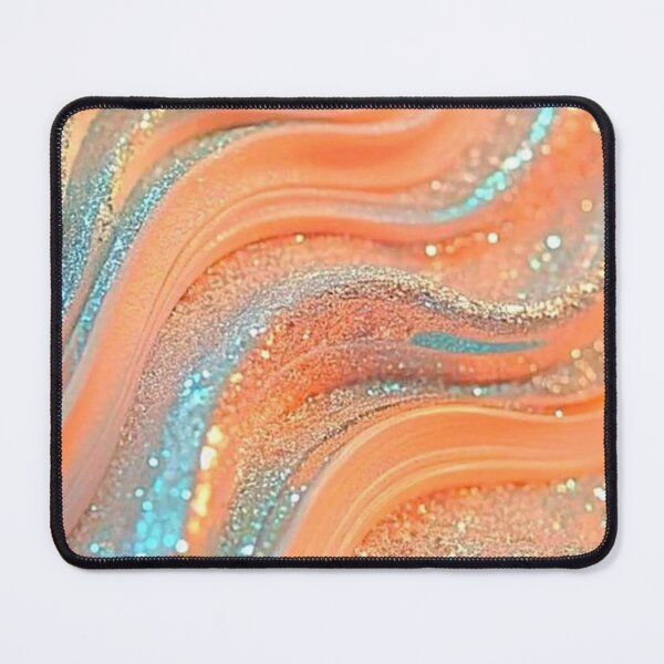 Item preview, Pastel Peach and Turquoise Sparkle Waves — Glam Glitter Wave Texture Art designed and sold by LYAN-STORE.