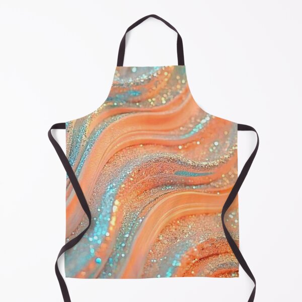 Item preview, Pastel Peach and Turquoise Sparkle Waves — Glam Glitter Wave Texture Art designed and sold by LYAN-STORE.