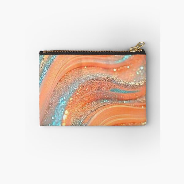 Item preview, Pastel Peach and Turquoise Sparkle Waves — Glam Glitter Wave Texture Art designed and sold by LYAN-STORE.