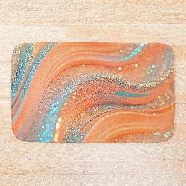 Item preview, Pastel Peach and Turquoise Sparkle Waves — Glam Glitter Wave Texture Art designed and sold by LYAN-STORE.