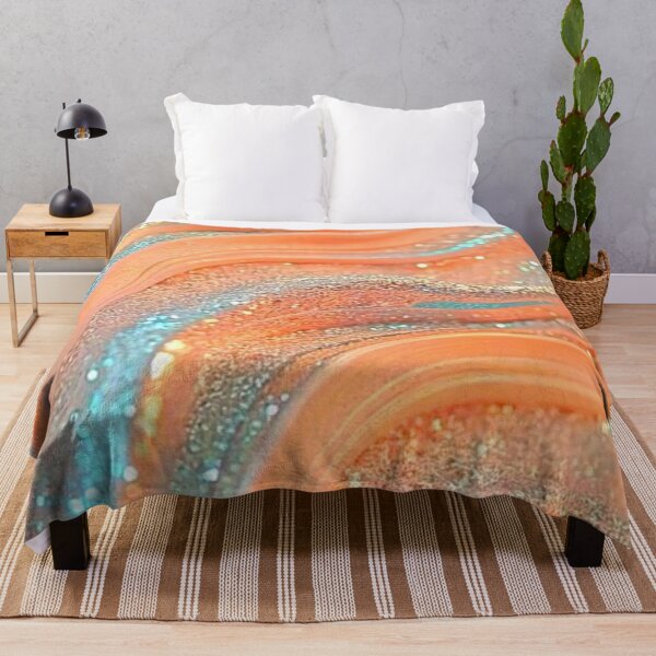 Item preview, Pastel Peach and Turquoise Sparkle Waves — Glam Glitter Wave Texture Art designed and sold by LYAN-STORE.