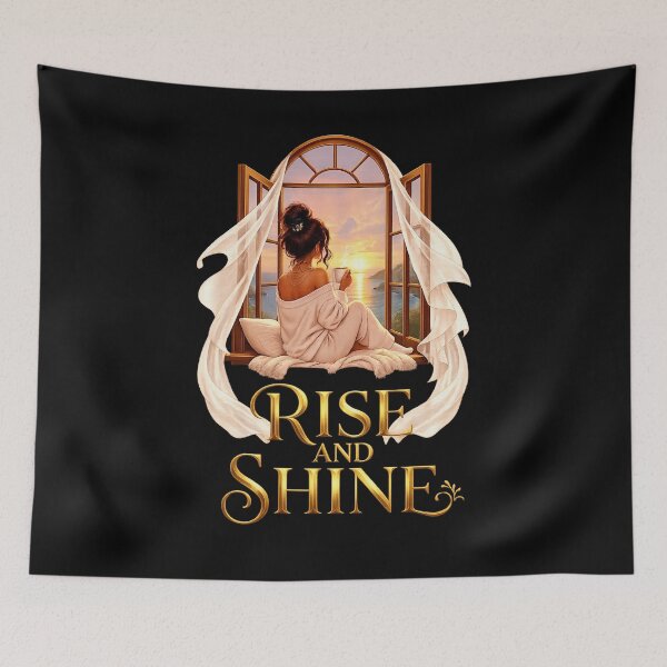 Item preview, Rise & Shine - Cozy sunrise window illustration designed and sold by ElleMind.