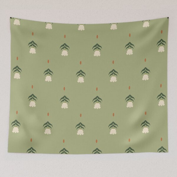 Item preview, Thai Crown Flower Mini Toss – Sage Green Botanical Pattern designed and sold by NATHA PALETTE.