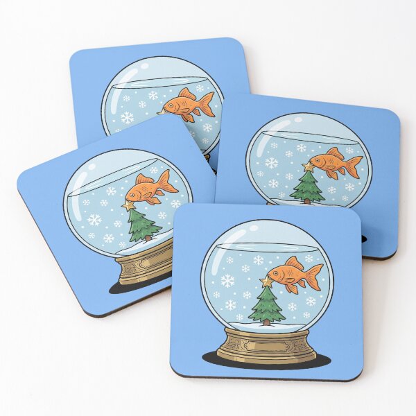 Item preview, Goldfish In Snow Globe Christmas Tree Star Fishbowl Holiday Winter Pop Art designed and sold by Rare By Hero.