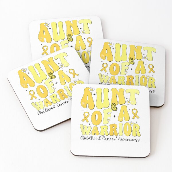 Item preview, Aunt Of A Warrior Childhood Cancer Awareness Gold Ribbon designed and sold by Trippy-Toad.