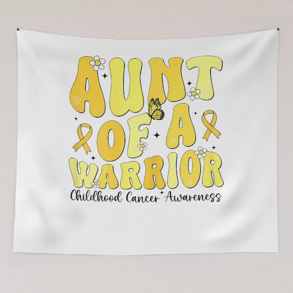 Item preview, Aunt Of A Warrior Childhood Cancer Awareness Gold Ribbon designed and sold by Trippy-Toad.