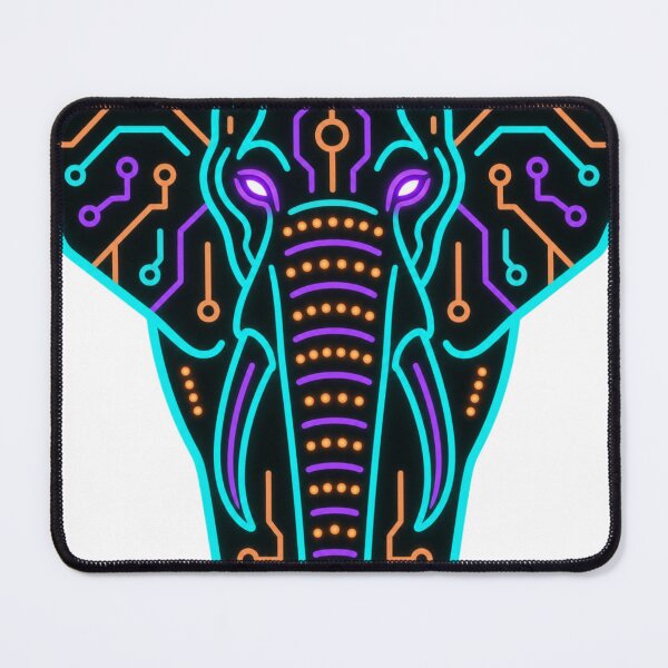 Item preview, Elephant Neon Circuit Art (Front View) designed and sold by justjendigital.