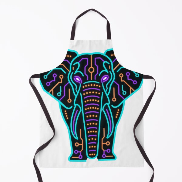 Item preview, Elephant Neon Circuit Art (Front View) designed and sold by justjendigital.