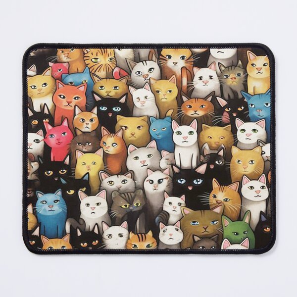 Item preview, Crowd of Colorful Grumpy Cats – Cute Cat Pattern Art designed and sold by frantuliuss.