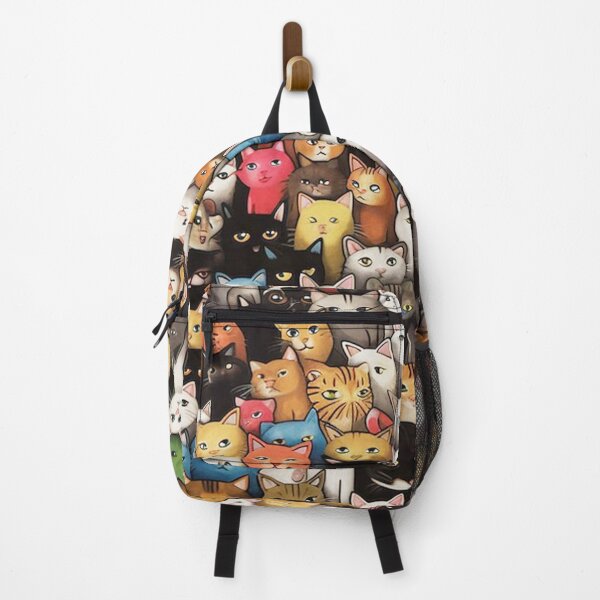 Item preview, Crowd of Colorful Grumpy Cats – Cute Cat Pattern Art designed and sold by frantuliuss.