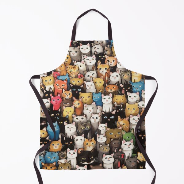Item preview, Crowd of Colorful Grumpy Cats – Cute Cat Pattern Art designed and sold by frantuliuss.