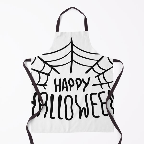 Item preview, Happy Halloween Lettering with Spider Web — Spooky Black and White Typography designed and sold by LYAN-STORE.