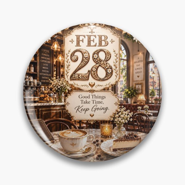 Item preview, February 28 Cozy Café Birthday Design designed and sold by LunaMoments.