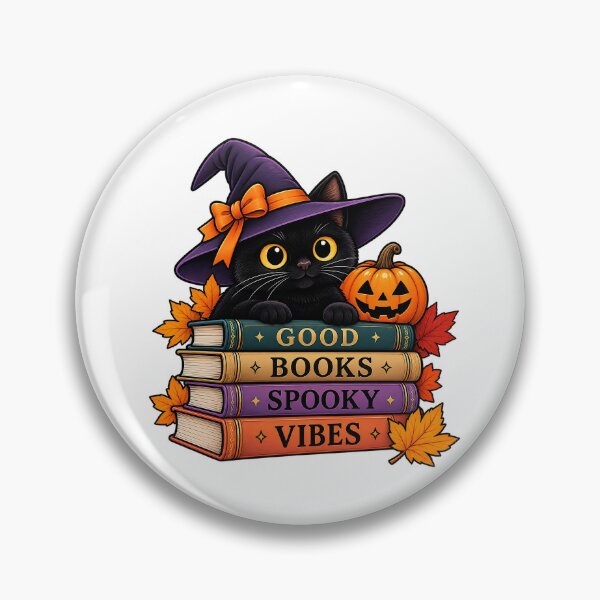 Artikelvorschau, Gute Bücher, gruselige Stimmung – Schwarze Katze, Hexe, Halloween-Lektüre entworfen und verkauft von FirasChakroun.