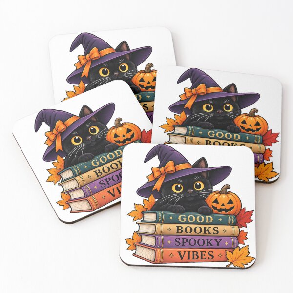 Item preview, Good Books Spooky Vibes – Black Cat Witch Halloween Reading designed and sold by FirasChakroun.