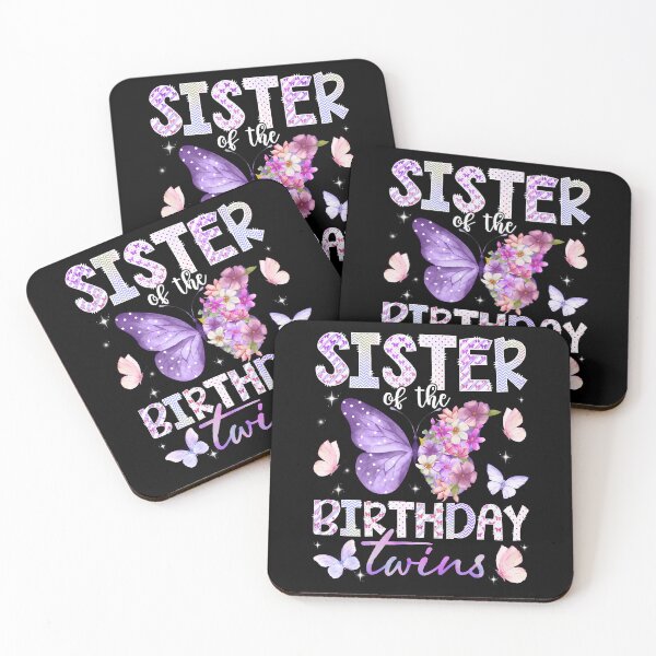 Item preview, Sister Of The Birthday Twins Cute Butterfly Birthday Girl designed and sold by Trippy-Toad.
