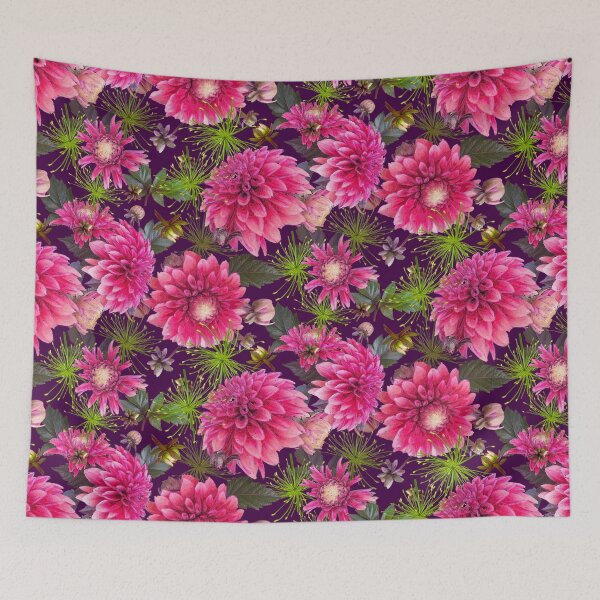 Item preview, Dahlias and Papyrus on Magenta 40003f designed and sold by Art in My Loft.