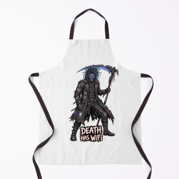 Item preview, Death Has WiFi - Cyberpunk Grim Reaper with Glitch Scythe & Rebel Patches Art designed and sold by StickVerse by Owais.